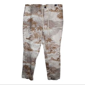 Banana Republic Men’s Size 32S Short Slim Fit Tan Hawaiin Style Pants